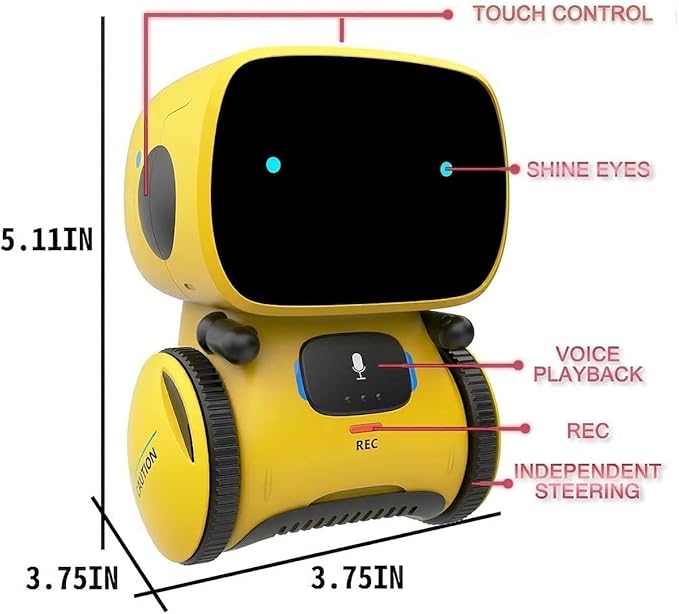 98K Robot Toys for Boys and Girls, Touch and Voice Control Robots Interactive Smart Talking Robots Intelligent Partner and Teacher with Singing, Dancing, STEM Toy Gifts for Kids Age 3 and Up