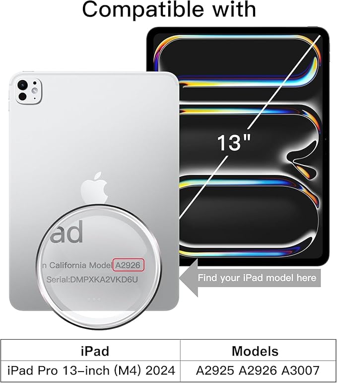 Case Compatible with iPad Pro 13 Inch Case M4 with Screen Protector Pen Holder | Case for iPad Pro 7th Gen Model A2925/A2926/A3007 | Heavy Duty Rugged Case W/Stand Hand Shoulder Strap