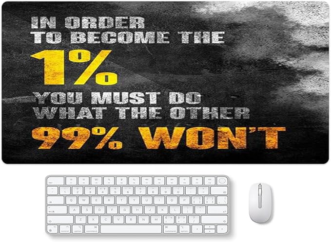 Reateforin Inspirational Quote Mouse Pad,Motivational Mousepad for Mens Guys Black Inspiring Stay Positive Work Hard and Make It Happen Mouse Pads for Desk Large Mousemat for Desk 31.5"x15.7"
