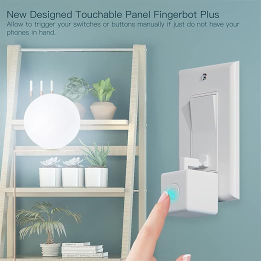 MoesGo Smart Bluetooth Fingerbot Plus with Fingerbot Hub, Wireless Smart Light Switch Button Pusher Bot, Remote Control Smart Life Tuya App, Add Fingerbot Hub Make it Compatible Alexa and Google Home
