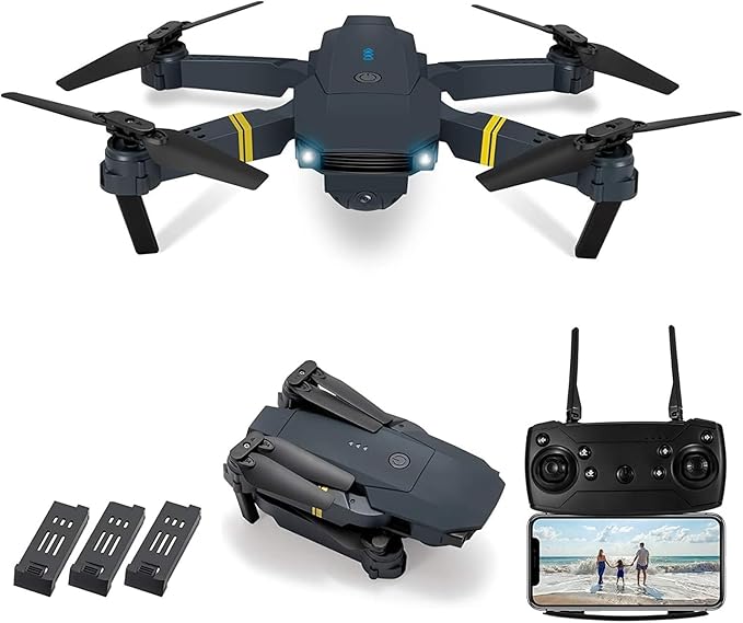 Drones with Camera for Adults 1080P Mini Drone with Camera Foldable Drones for Adults RC Quadcopter, Altitude Hold, One Key Take Off, 3D Flip, 3 Batteries