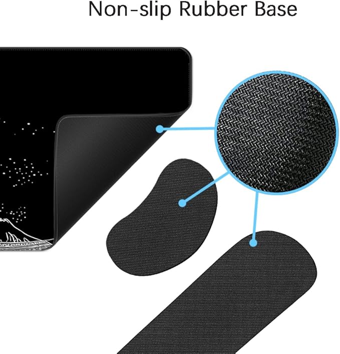 MIBITRI Keyboard Mouse Pad Set, Extended Gaming Mouse Pad+Ergonomics Keyboard Wrist Rest Support, Memory Foam, Easy Typing Pain Relief, 4Pcs XXL Ultra Thick Desk Mat, Japanese Wave