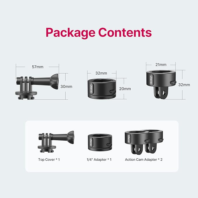 ULANZI Select Tripod Mount Accessories for Action Camera - Go Quick II Basic Set Magnetic Quick Release Adapter for Tripod/Bike/Helmet/Clamp Clip Mount/Suction Cup