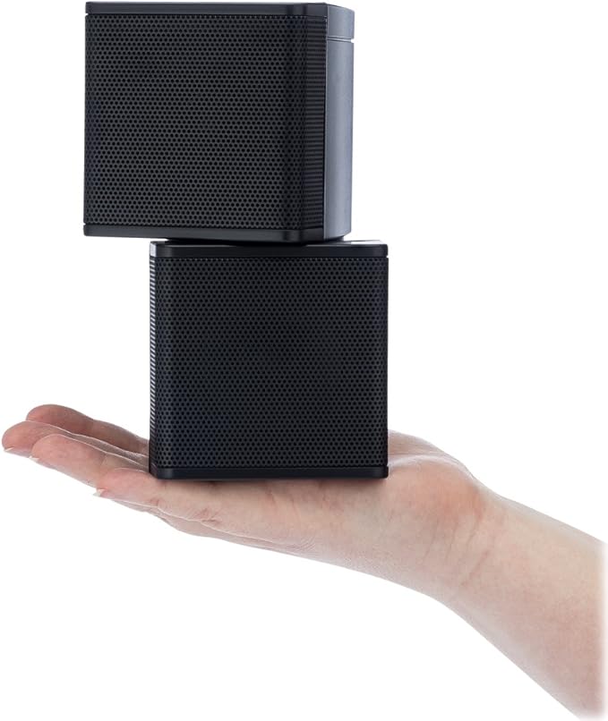 Pure Resonance Audio MC2.5B Dual 2.5” Swiveling Surround Sound Mini Cube Speaker (Pair, Black) (Without Brackets)