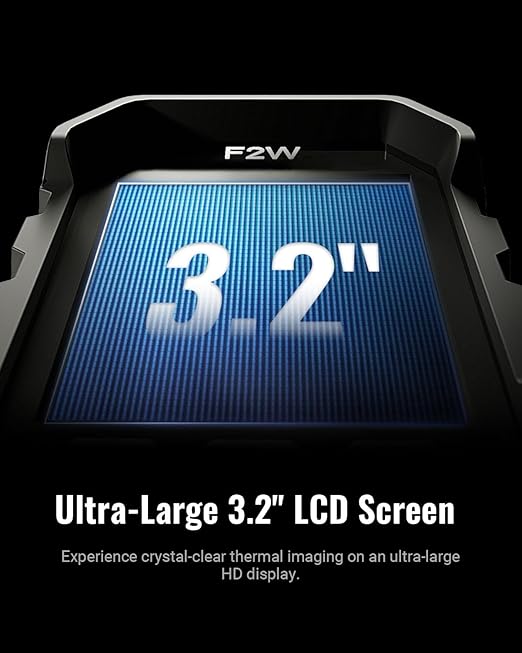 F2W Thermal Camera 256x192 IR Resolution,640x480 Super Resolution Thermal Imaging Camera, IntellFault Intelligent Scene,3.2" Screen,25Hz,-4°F to 1022°F,App Image Transfer & PC Analysis,Case