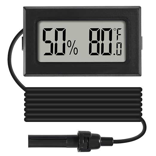10Pcs Mini Digital Thermometer Hygrometer Gauge Indoor with Probe Sensor LCD Display Meter Temperature Humidity Fahrenheit or Celsius Meter for Incubator Plant Tank Garden -℉