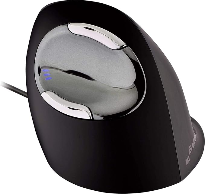 Evoluent Vertical Mouse D Medium (VMDM) - Ergonomic Wired Mouse for Laptop and PC with Jestik Microfiber Cloth