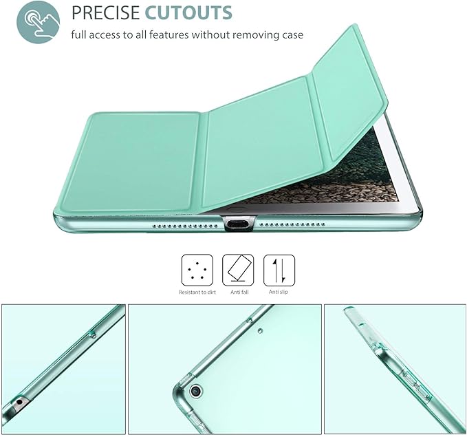 ProCase Smart Case for iPad 9.7 Inch iPad 6th/5th Generation 2018 2017(Model: A1893 A1954 A1822 A1823), Ultra Slim Lightweight Stand Cover with Translucent Frosted Back -Mint