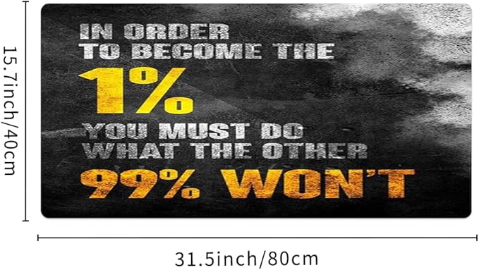 Reateforin Inspirational Quote Mouse Pad,Motivational Mousepad for Mens Guys Black Inspiring Stay Positive Work Hard and Make It Happen Mouse Pads for Desk Large Mousemat for Desk 31.5"x15.7"