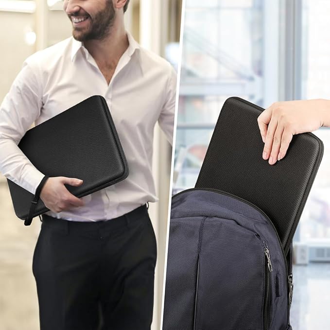 FINPAC 15.6-inch Hard Laptop Sleeve Case Compatible with 15.6 Inch Acer Aspire, Shockproof Computer Carrying Case for HP Dell Razer Samsung Laptop Chromebook, Black