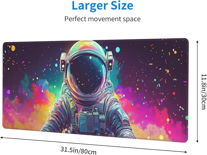 Astronaut Mouse Pad XL Large Mousepad Non Slip Rubber Base Desk Mat for Laptop Computer Gaming 31.5" X 12"