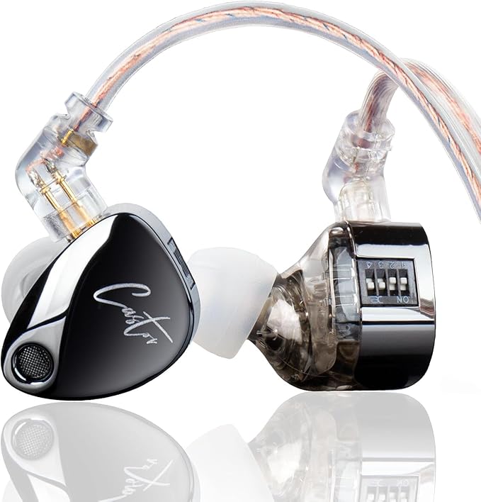 in Ear Monitor Headphones, KZ Castor Improved Bass HiFi Earphone Sound Tunable Noise Isolating IEMs, Dual-Dynamic Driver Wired Earbuds with Detachable Cable for Singers Musicians