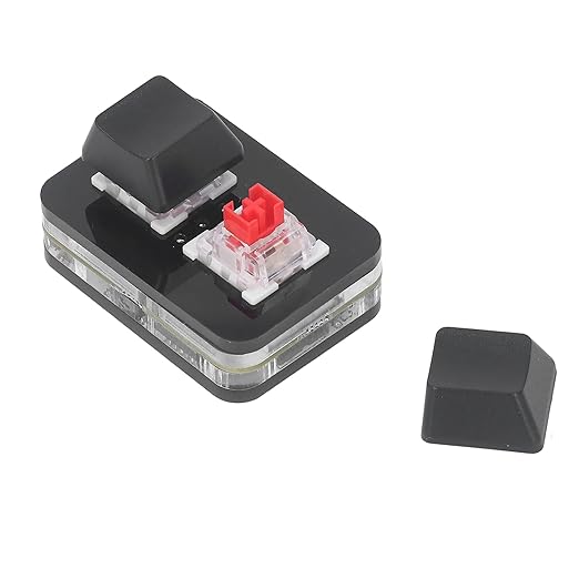 2 Keys Red Switch Keyboard Mini USB Mechanical Keypad for Rhythm Games Copy Paste Function,Easy to Program 2 Key Keypad PC Gaming Keyboards (Black)