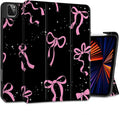 DONGKE Case for 2022/2021/2020/2018 iPad Pro 11 inch Gen 4/3/2/1 - Slim Protective Case - Built in Pencil Holder Support Charging - Trifold Stand & Sleep/Wake Cover - Bows & Stars
