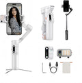 Hohem iSteady V3 Gimbal Stabilizer, Magnetic AI Tracking, Removable Remote, 3-Axis Smartphone Gimbal with Built-in Telescopic Rod and Tripod, Perfect for Content Creators (White)