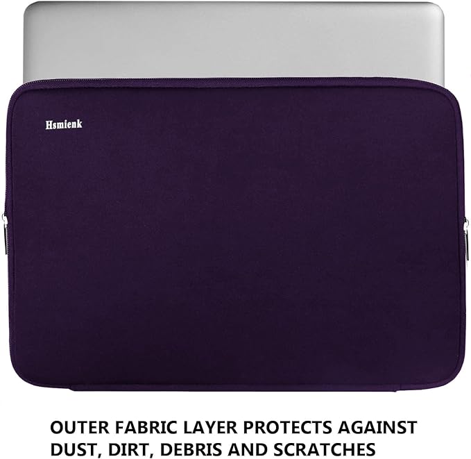 Laptop Sleeve Case 14 inch, Shockproof Protective Computer Cover Flip Case Briefcase Carrying Bag Compatible with 14" HP, Lenovo, Asus, Acer, Notebook, Chromebook Computer, Dark Purple