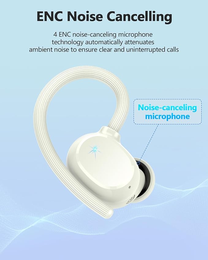 Wireless Earbuds, 2026 Bluetooth 5.3 Headphones HiFi Stereo, Bluetooth Earbuds with ENC Noise Cancelling Mic, IP7 Waterproof in Ear Earphones, 128H Dual LED Display Ear Buds for Workout Sports