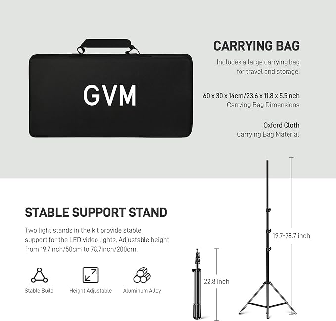 GVM RGB LED Video Light Kit, 800D 6X Upgraded Studio Lights with Optical Lens, Photography Lighting with 20 Scene Modes, Panel Lights with 19500 Lux/0.5m, Filming, Content, Portable, 2 Packs