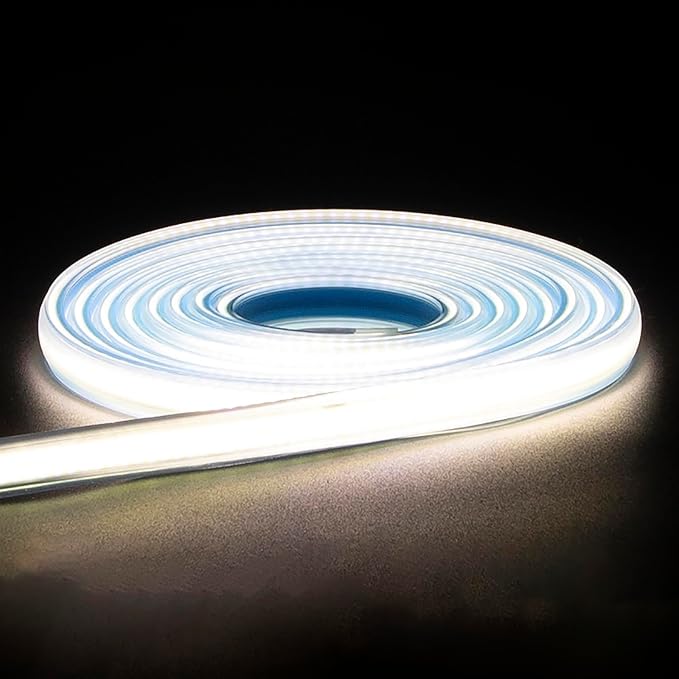 LED Strip Lights AC 110v Plug-in Flexible LED Rope Lights 5 Meters 4000K White Waterproof Cuttable Under Cabinet Lighting for Bedroom Outdoor Indoor Garden(White, 16.4ft)