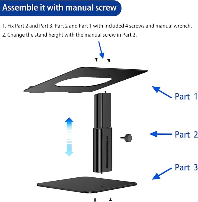BESIGN LSX6N Laptop Stand, Ergonomic Adjustable Notebook Riser, Computer Holder, Laptop Mount Compatible with 10-15.6" Laptops, Black
