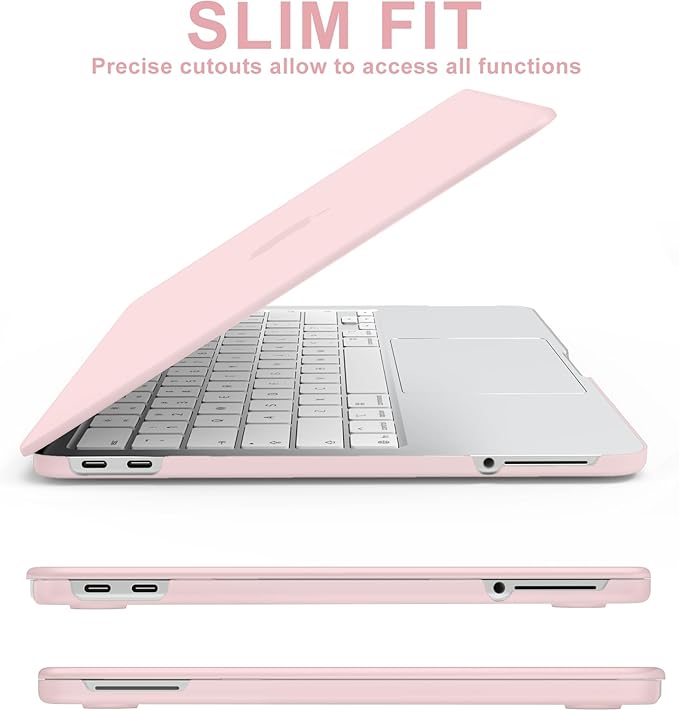 AKIT Compatible with MacBook Neo Case 13 inch 2026 A3404, Slim Matte Hard Shell Laptop Case+Screen Protector+Keyboard Cover for MacBook Neo 13 inch, Chalk Pink