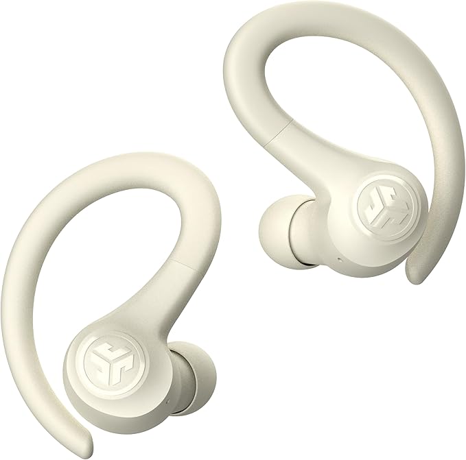 JLab Go Sport+ Wireless Workout Earbuds with C3 Clear Calling, Secure Earhook Sport Design, 35+ Hour Bluetooth Playtime, 3 EQ Sound Settings, Sand