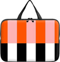 Laptop Sleeve Case Bag 13 inch, Orange Black White Stripes Slim Carrying Case Handbag Travel Laptop Bag for 13 inch MacBook Air M3/M2/Pro M2/ 13" iPad Pro/Air M4/M2 2024