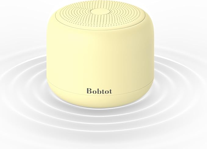 Bobtot Portable Bluetooth Speakers with Strap Easy to Carry, Wireless Waterproof Mini Speaker with Loud Stereo Sound, 20 Hours Playtime, Rechargeable Battery, Built-in Microphone, Beige