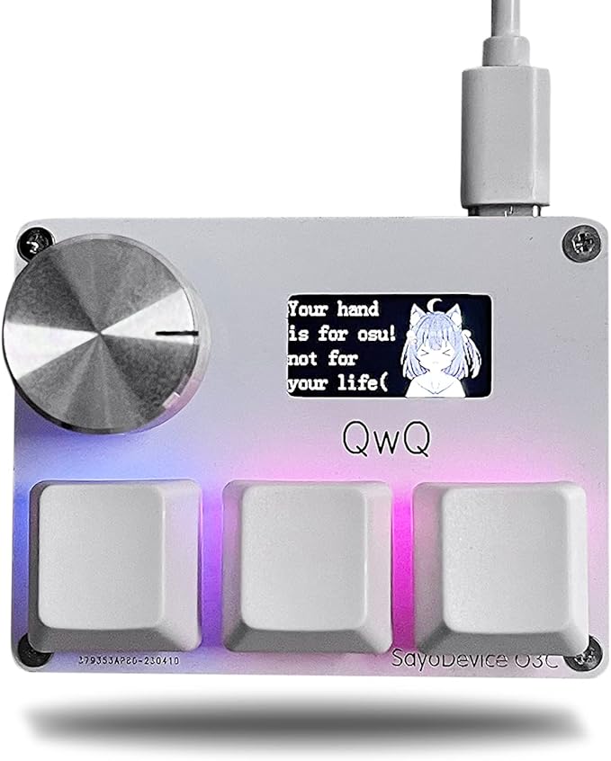 BTXETUEL SayoDevice OSU O3C Rapid Trigger Hall Switches Magnetic Linear Switches Keyboard with Knob and Screen,Copy Paste,Shotcut,Macro Hotswap Mini Keypad.…