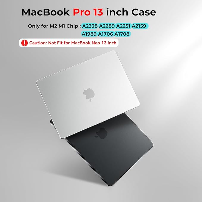 BlueSwan for MacBook Pro 13 inch Case, 2026 2022-2016 M2 M1 Clip, Anti-Scratch Flexible Protective Laptop Cover with Grippy Matte Texture, Slim and Easy Installation, Frosted White