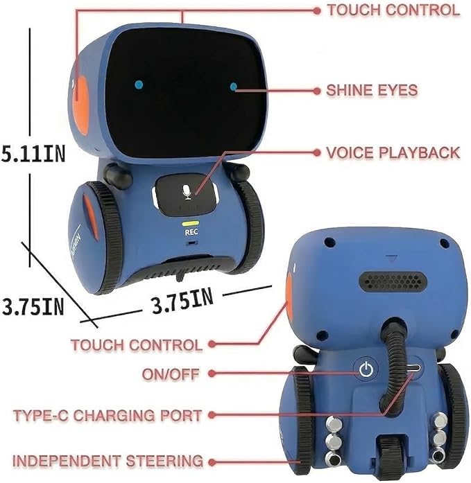 98K Robot Toys for Girls and Boys Rechargeable, Touch and Voice Control Robots Interactive Talking Smart Partner and Teacher with Singing, Dancing, STEM Toy Gifts for Kids Age 3 and Up