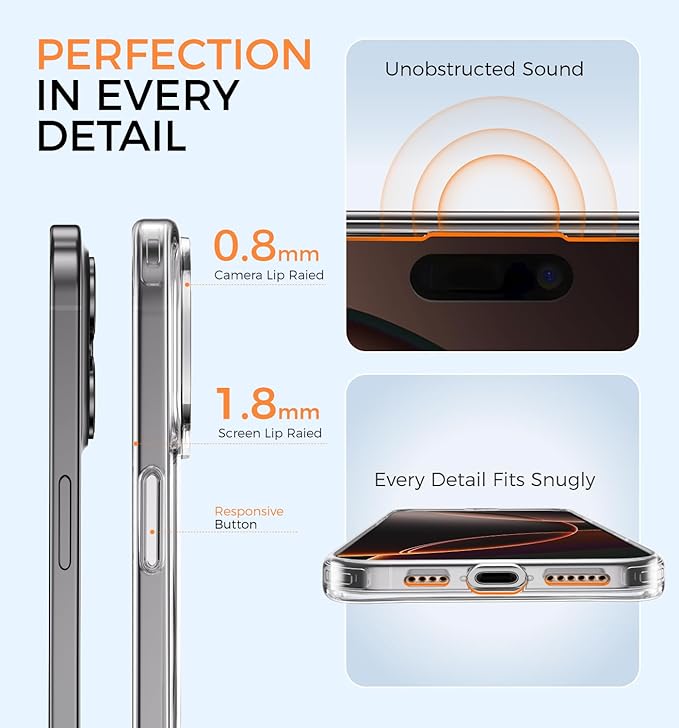 MAGIC JOHN for iPhone 15 Case 360° Rotatable Magnetic Invisible Stand, Fit for MagSafe 15 Phone Case, 16FT Military Grade Shockproof for iPhone Case with Kickstand, Clear