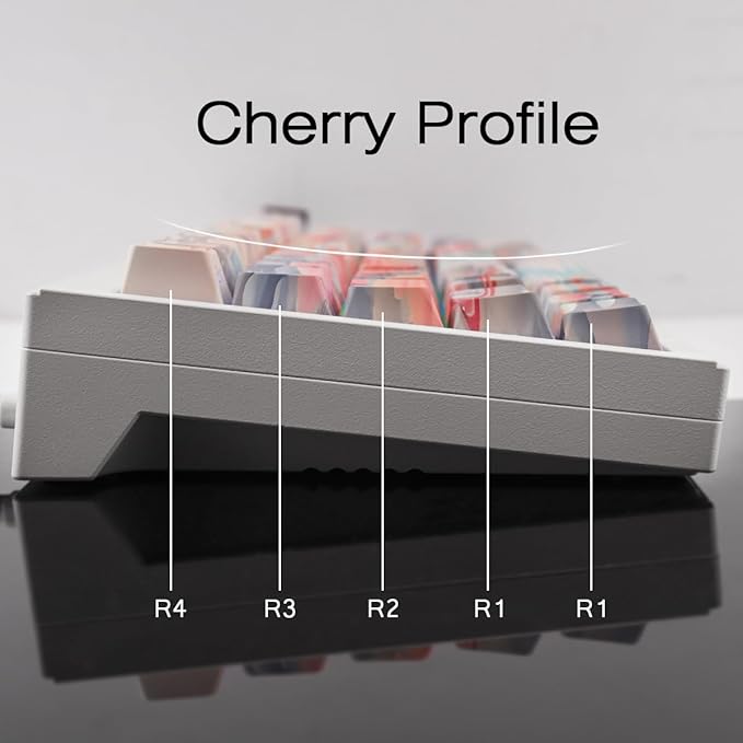 Tsungup Custom Keycaps 60 75 Percent,Pastel Side Print 135 Keys PBT Cherry Profile Shine Through Keycap Set, Dye-sub Key Caps Keyboard Keycaps for Mechanical Keyboards
