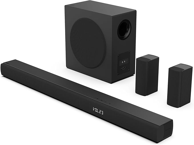 Hisense HS5100 5.1Ch Sound Bar with Wireless Subwoofer, 540W, Dolby Digital Plus, Bluetooth 5.3, EzPlay, Roku TV Ready, DTS: X, HDMI/AUX/ARC/Optical/USB (HS5100, 2024 Model)
