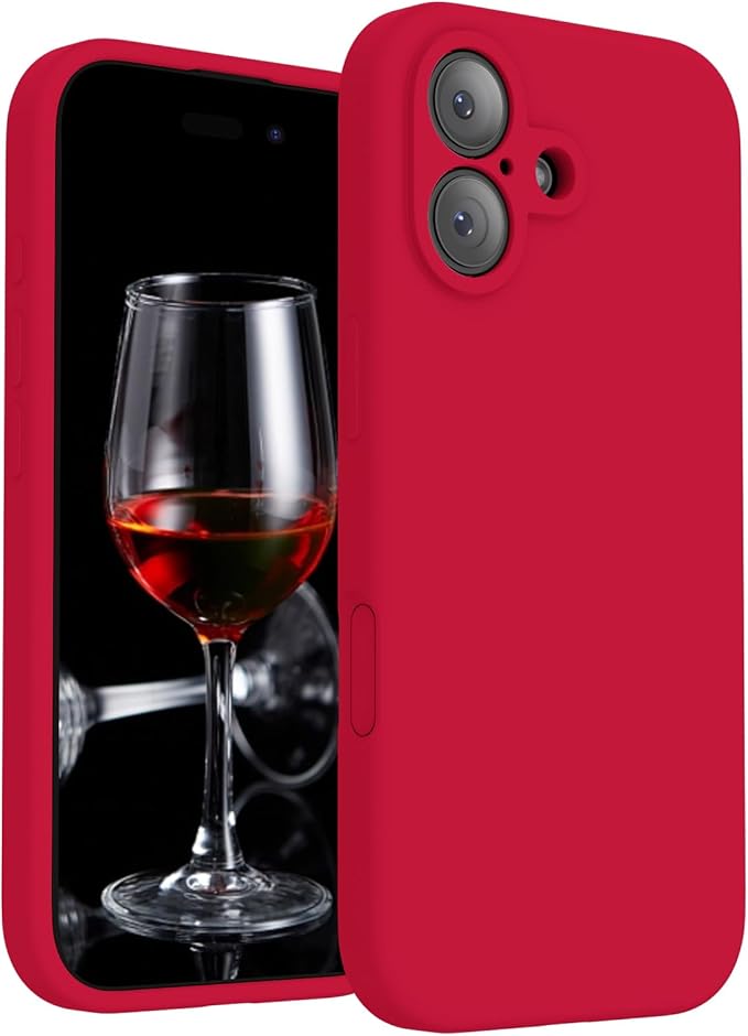 FireNova Magnetic for iPhone 17 Case, Compatible with MagSafe, [Integrated Silicone Camera Control Button] [Camera Protection] Anti-Scratch Microfiber Lining Phone Case, 6.3", Deep Red