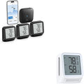 X-Sense WiFi Thermometer Indoor Hygrometer Black Kit Bundle with White Digital Temperature Sensor with App Control