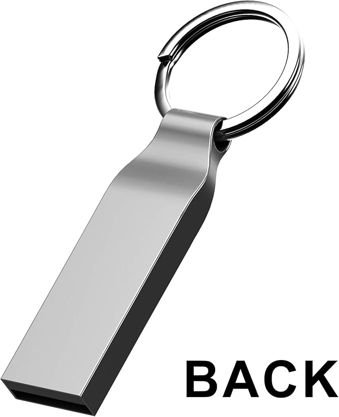 MOSDART Waterproof 32GB USB2.0 Flash Drive, FAT32 Metal Memory Stick with Keychain, for System Back, Data Storage, Silver(Pack of 10)