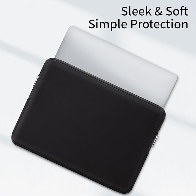 RAINYEAR 16 Inch Laptop Sleeve Soft Case Padded Bag Specially Compatible with 16" MacBook Pro M1 M2 M3 M4 M5 Pro/Max A2141 A2485 A2780 A2991 A3403 A3186 A3428 A3429 (Black, Upgraded Version)