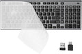 FENIFOX Wireless Silent Keyboard, Ultra Quiet USB C Low Profile Compact Full Size with Number Pad Flat Slim Thin Soft Touch for Mac Computer MacBook iMac PC Laptop Desktop Office (Black and Grey)