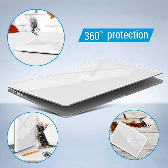 IBENZER Compatible with MacBook Air 11 Inch Case Model A1370 A1465, Soft Touch Plastic Hard Shell Case Bundle with Keyboard Cover for Mac Air 11, Crystal Clear, A11CYCL+1
