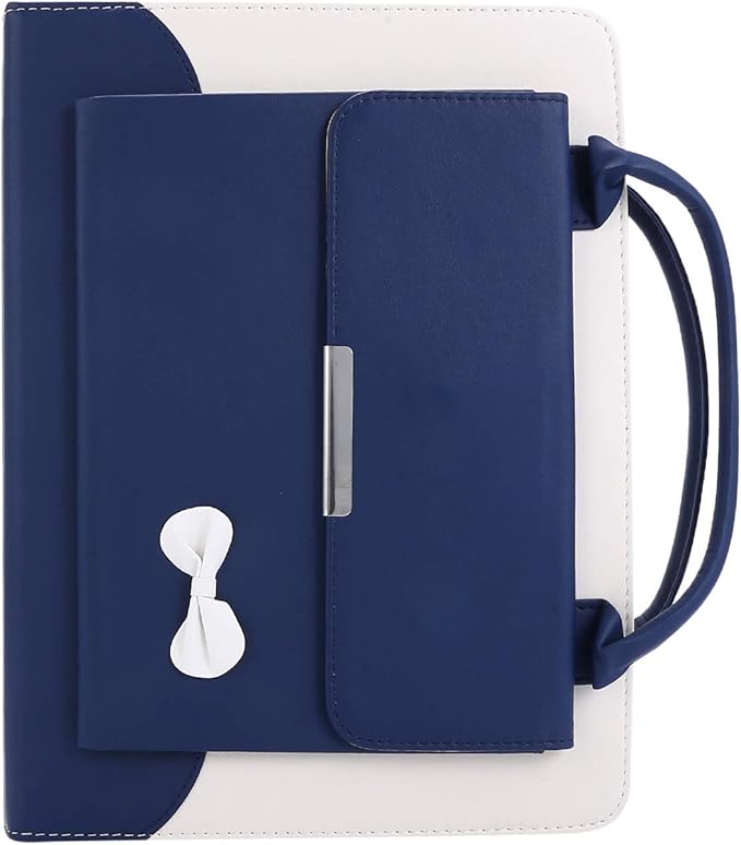 Handbag Case for iPad Pro 13" (M5/M4) 2025/2024, Air 13" M2 M3, iPad Pro 12.9-inch 2018-2022, Techcircle Cute Bowknot Pocket Wallet Design Folio Stand PU Leather Carrying Case, Auto Sleep/Wake, Blue