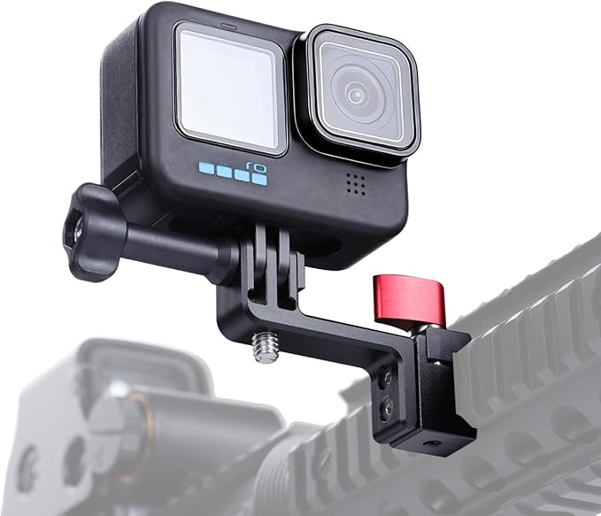 SEASKY GM02 Aluminum Metal Gun/Airsoft Picatinny Rail Mount Bracket Adapter Holder for Gopro Hero 13/12/11/10/9 DJI Action 5/4/3/2 Insta360 X4 Camera Accessories Hunting POV/Vlog Wargame(GM02)