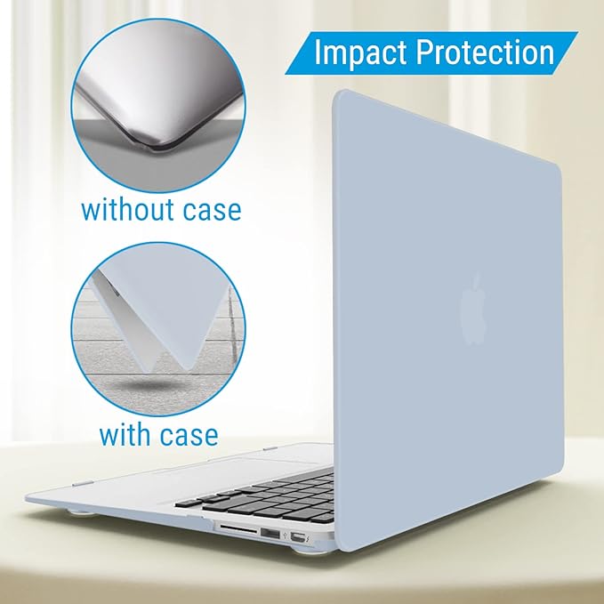 IBENZER Compatible with MacBook Air 11 Inch Case Model A1370 A1465, Soft Touch Plastic Hard Shell Case Bundle with Keyboard Cover for Mac Air 11, Sierra Blue, A11SIBL+1