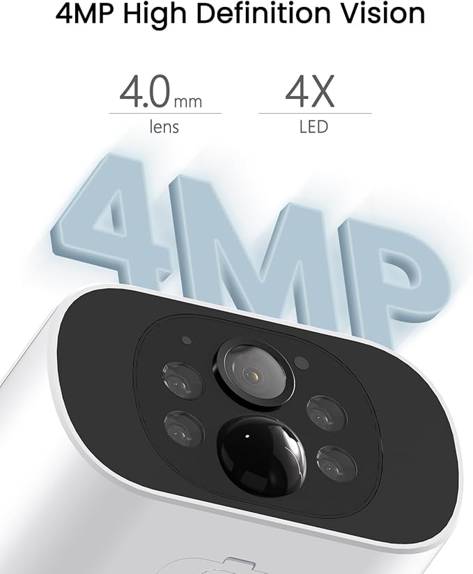ARCCTV Solar Security Cameras Wireless Outdoor, 4 Cam-Kit, 4MP Solar Security Camera Wireless System, Color Night Vision, Motion Detection, No Monthly Fee, 32GB Memory Card
