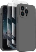 FireNova Designed for iPhone 13 Pro Max Case, Silicone [Camera Protection] Phone Case, Soft Anti-Scratch Microfiber Lining Inside, 6.7 inch, Space Gray