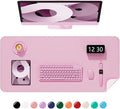 Desk Pad, 23.6" x 13.8" PU Leather Non-Slip Desk Mat Large Mouse Pad for Desktop, Waterproof Laptop Computer Writing Mat for Office, Home, Work, Gaming, Pink