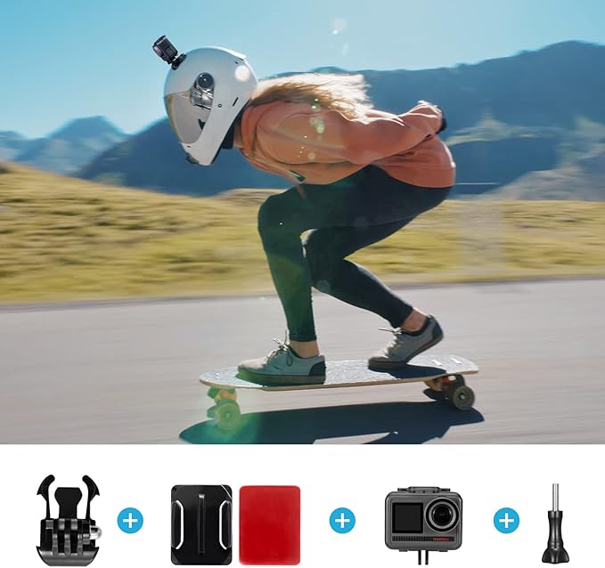 AKASO Action Camera Accessories Kit with Chest Strap & Head Strap Compatible EK7000/EK7000 Pro/Brave 4/Brave 4 Pro/Brave 7 LE/Brave 7/Brave 8/V50X/GoPro Hero 13 12 11 10 9/DJI Action Camera