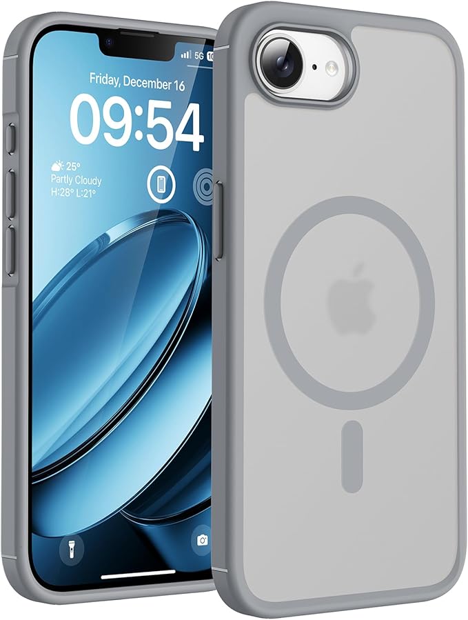 TOCOL for iPhone 17e Case, Compatible with Magsafe, Military Drop Protection, Slim Translucent Matte Shockproof for iPhone 17 e Case 6.1 inch (Gray)
