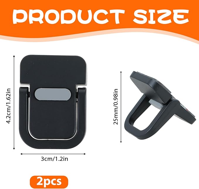 Apausvcm 2Pcs Keyboard Riser, Self-Adhesive Mini Keyboard Stand for Desk Portable Laptop Feet Foldable Keyboards Lift for Most Keyboards (Black)