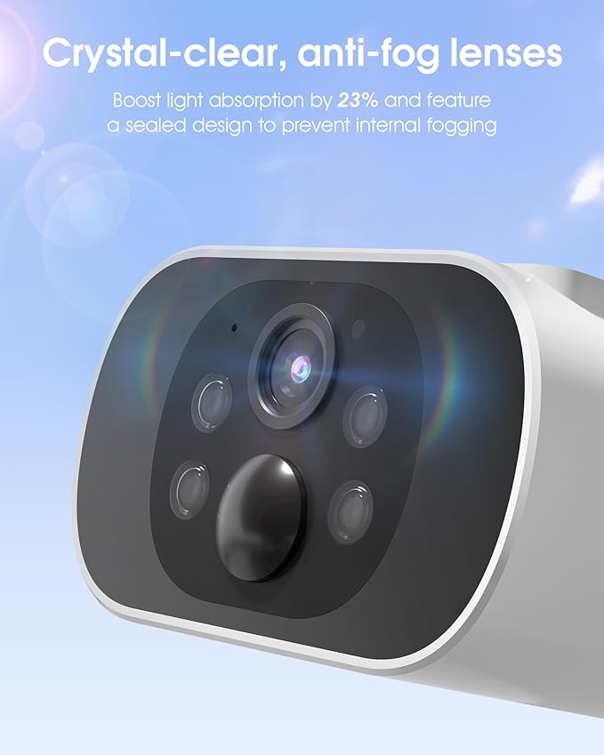 ARCCTV Solar Security Cameras Wireless Outdoor, Add on C3 Base, No Subscription 2K Cameras for Home Security Camera System, Continuous Power, Color Night Vision, PIR Sensor, IP65 Waterproof